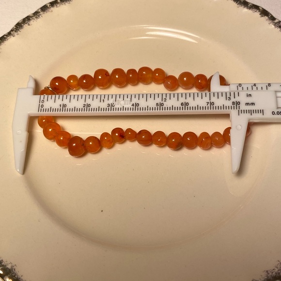 Unisex rare natural orange agate stretch elastic bracelet. - Picture 6 of 6